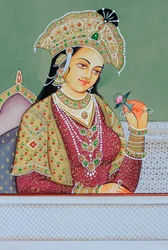 Peinture Miniature de la Reine Mughal Mumtaz Mahal