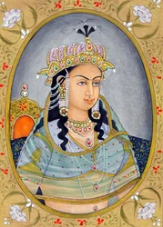 Peinture miniature de la reine moghole Mehrunissa Inde Asie