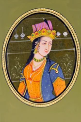Peinture miniature de la reine Noorjahan Inde Asie