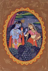 Peinture miniature de Radha Krishna