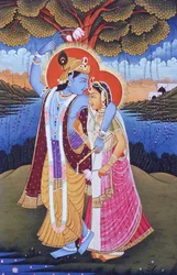 Miniature de Radha Krishna, Inde