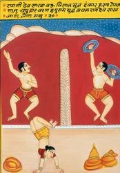 Peinture miniature sur papier, Dev Shakha, école de Nathdwara