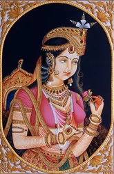 Peinture miniature sur papier de la princesse Mumtaz Mahal épouse de l