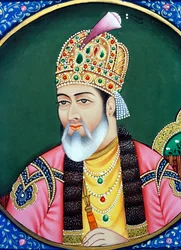 Empereur moghol Shah Jahan, peinture miniature sur papier