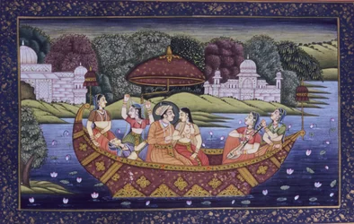 Miniature moghole, scène d