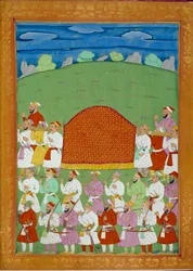 Palanquin des concubines du Sultan, cour du Shah Alem. Miniatures indiennes et persanes dans « Histoire de l
