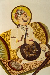 Portrait de Maharaja Madan Singh, Chef des Forêts, Rajasthan, Inde