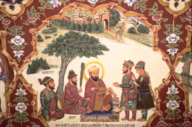 Peinture religieuse au Gurudwara Baba Atalti