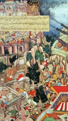 Scène des opérations minières lors du siège de Chittorgarh, tirée de l