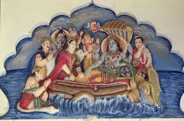 Vishnu Narayana, flottant sur Sheshanaga