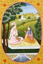 Image et peinture du calendrier annuel pour un mois hindou Ash Ad, Inde