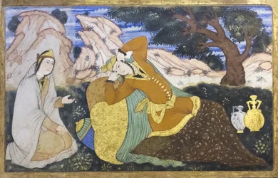 Fresque au palais de Chehel Sotoun, Ispahan, Iran