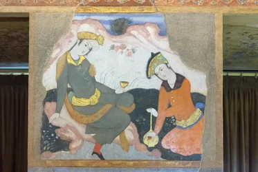 Fresque au palais de Chehel Sotoun, Ispahan, Iran