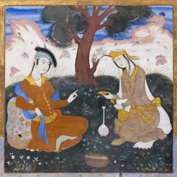 Fresque au palais de Chehel Sotoun, Esfahan, Iran