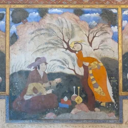 Fresque au palais de Chehel Sotoun, Ispahan, Iran