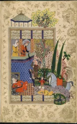 Zal au balcon de Rudaba, du Shahnama par Firdawsi