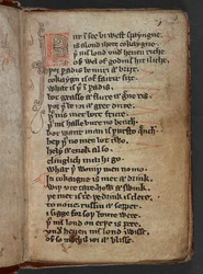Harley MS 913, f.3r de Kildare Poems ou Kildare Lyrics (vélin)