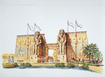 Thèbes antique - reconstitution des statues d