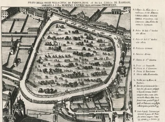Ancien plan du Prato della Valle, plus grande place de Padoue, Italie