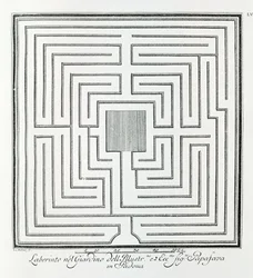 Labyrinthe du jardin de la Villa Papafava, Padoue, de "Villas, jardins et paysages à Venise" par A. Volkamer