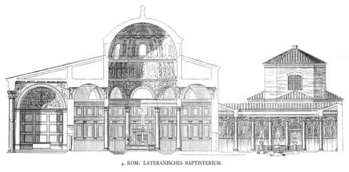 Plans du baptistère du Latran