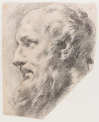 Tête de profil (Fusain sur papier)