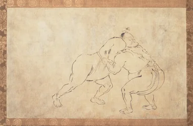 Lutteurs Sumo (encre Sumi sur papier)