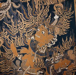 Batik javanais avec un monstre