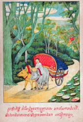 Mahajanaka Jataka. (gravure, vers 1910)