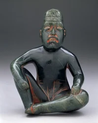 Figure assise avec genou levé, Olmèque des Hautes Terres, San Martin Texmelucan