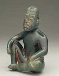 Figure assise avec genou levé, Olmèque des Hautes Terres, San Martin Texmelucan