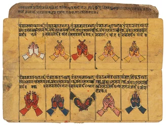 Un Manuscrit Thyasapu avec Illustrations Iconographiques de Mudras, Népal