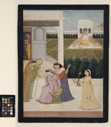 Une Dame Inconsolable, tandis que les autres jouent à Holi, c.1790