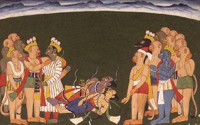 Rama et Lakshmana attaqués avec nagapasa, du 