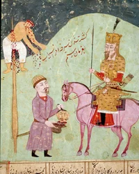 Art islamique : un ennemi est empalé et décapité. Miniature persane tirée d