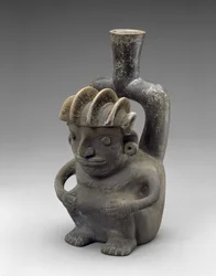 Vase avec un homme assis, Cupisnique