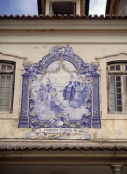 Découverte du Brésil en 1500 par Pedro Alvares Cabral (1467/8- vers 1520). Carreaux dans les environs de Lisbonne.