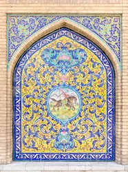 Carrelage au palais de Golestan, Téhéran, Iran