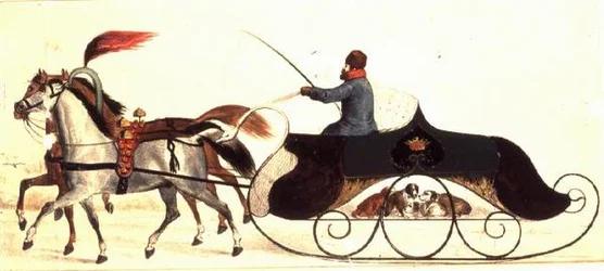 Traîneau tiré par des chevaux
