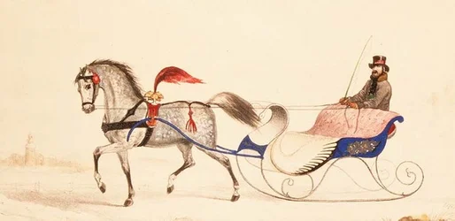 Traîneau tiré par des chevaux