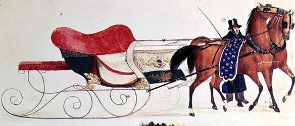 Traîneau tiré par des chevaux