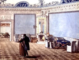 Salon bleu néoclassique à Saint-Pétersbourg