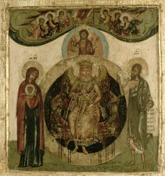 Icône russe de Sophia, la Sainte Sagesse, trônant sous la forme d