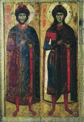 Saints Boris et Gleb, icône russe