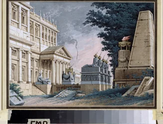 Temple, décor pour une pièce de théâtre