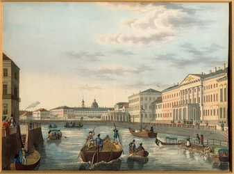 Vue de la rivière Fontanka à Saint-Pétersbourg