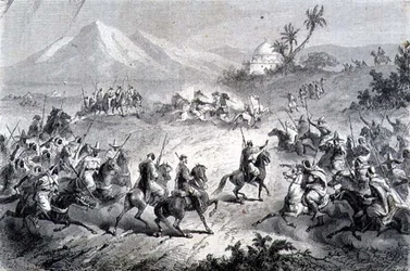 Une Aventure, Voyageurs attaqués par des brigands, illustration de 