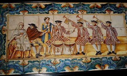 Azulejos représentant des trompettistes et un batteur