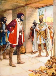 Hernan Cortes fait de Montezuma un otage en 1519