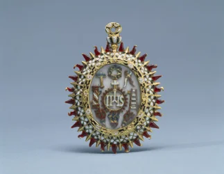 Pendentif à deux faces avec des symboles du Christ et de la Passion, et le Christ dans le Temple parmi les anciens, fin du XVIe-début du XVIIe siècle
